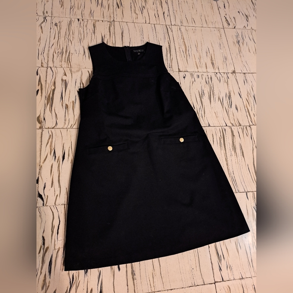 14 Eloquii Straight Black Sleeveless Professional Dress
